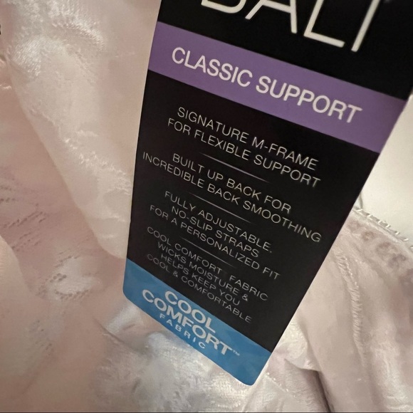 Bali White bra classic support adjustable straps moisture wicking 42DD N… - Picture 4 of 9